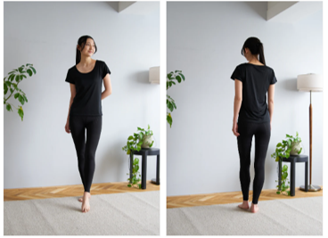 リライブシャツβ/レディースインナー/2分袖 鉱石2倍 Lサイズ ブラック